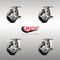 Service Caster 3 Inch 316SS Black Polyurethane Wheel Swivel Top Plate Caster Set with Brake SCC SCC-SS31620S314-PPUB-BLK-TLB-4 - alternate 2